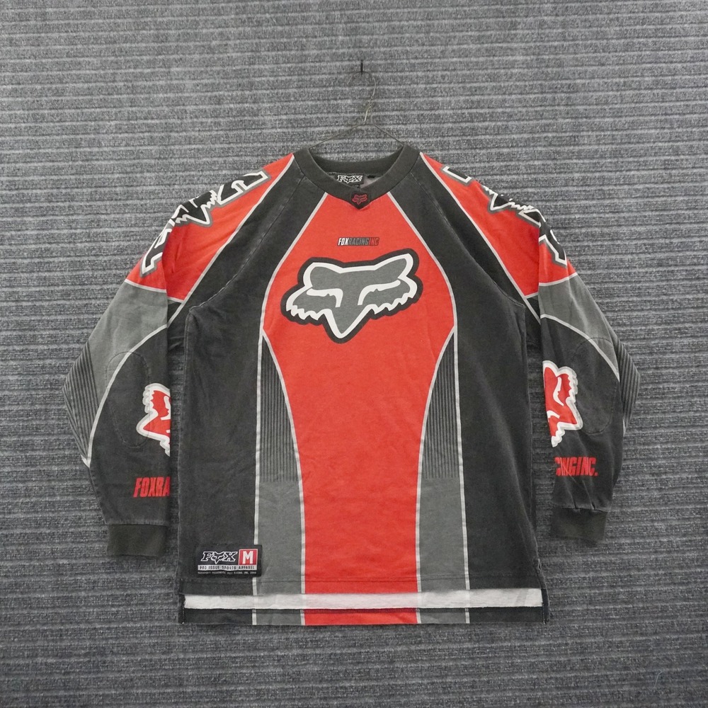 Vintage Fox Racing Motocross Jersey M Red Black DMX Ruff Ryders Long Sleeve